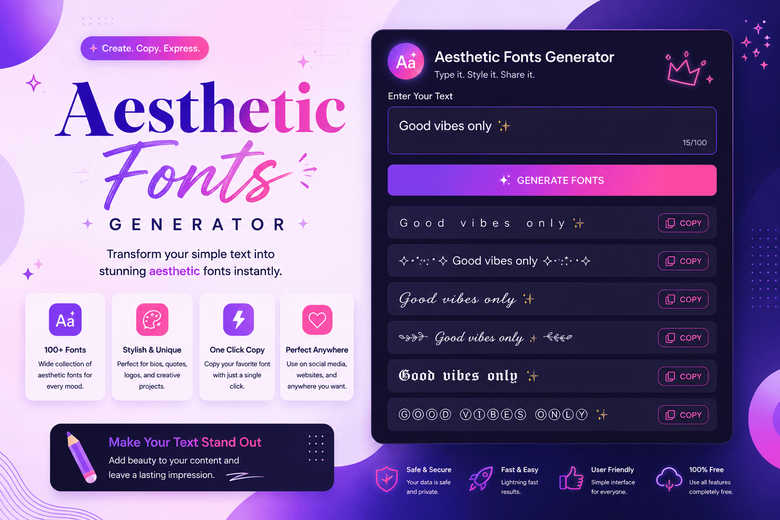 Aesthetic Fonts preview