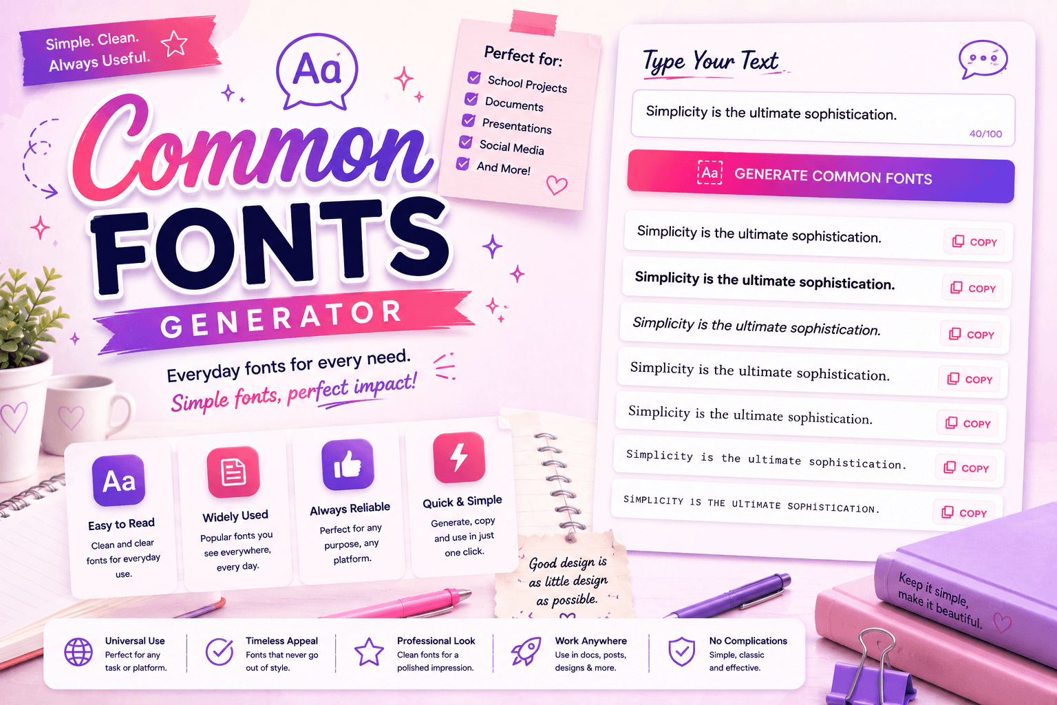 Common Fonts preview