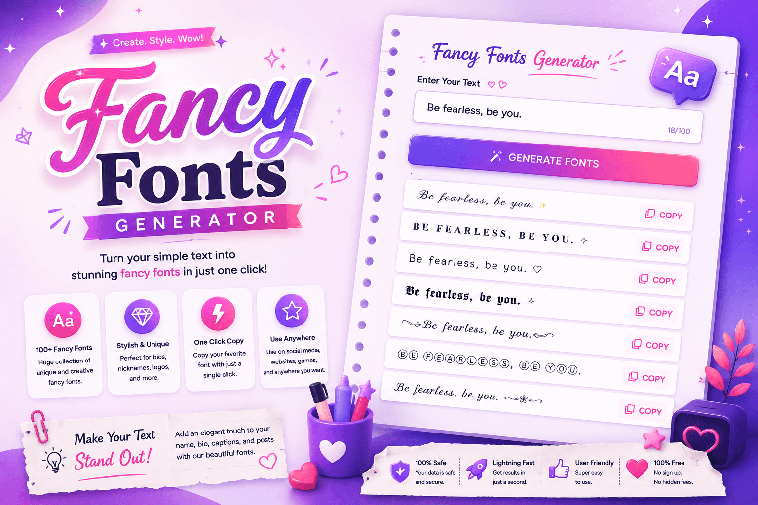 Fancy Fonts preview