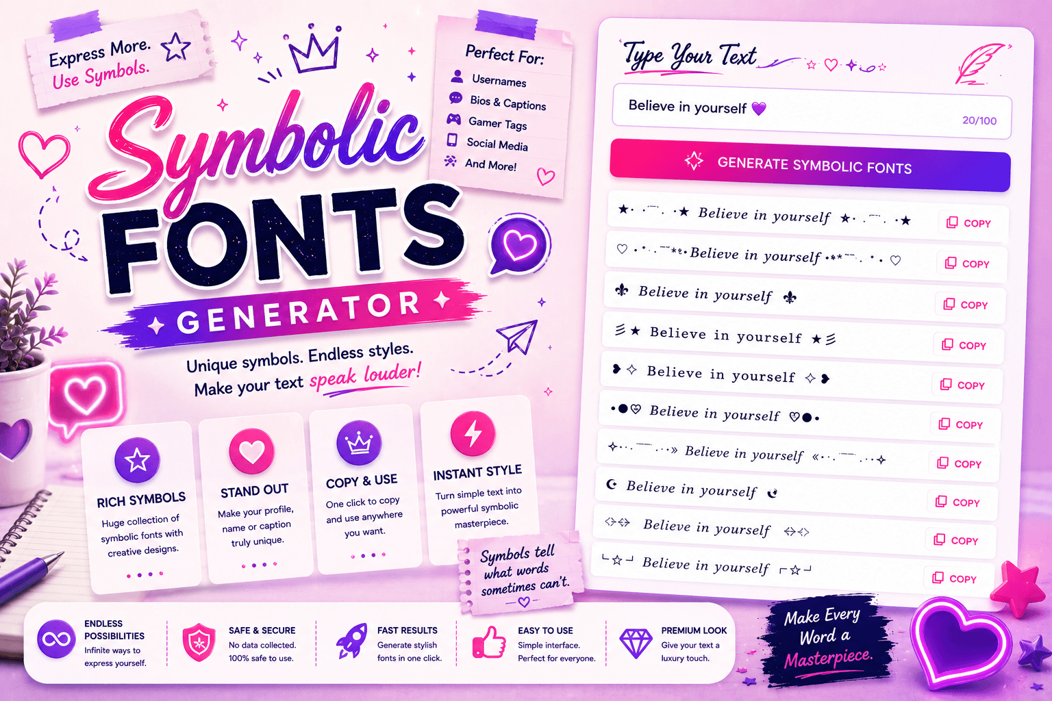 Symbolic Fonts preview